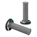 Χειρολαβές Τιμονιού Lampa Moto Donut Γκρι-Πράσινο 22MM+25MM 12CM Ζευγάρι