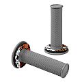 Χειρολαβές Τιμονιού Lampa Moto Donut Γκρι-Πορτοκαλί 22MM+25MM 12CM Ζευγάρι