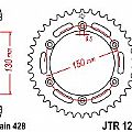 Rear sprocket JT R1249 51 Teeth