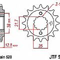 Γρανάζι JT Εμπρός JTF511 14-15 Δόντια ( Kawasaki KLX650 A1-A3 D1 ( KLX650 R) Kawasaki KLR650 (KL650EBF)