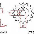 Γρανάζι JT Εμπρός JTF555 15 Δόντια YAMAHA TT-R225 XT225
