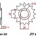 Γρανάζι JT Εμπρός JTF402 15 Δόντια APRILIA TUAREG 650 PEGASO BMW F650-GS-ST