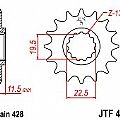 Γρανάζι JT Εμπρός JTF409 16 Δόντια SUZUKI DR125 SP125