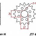 Γρανάζι JT Εμπρός JTF423 16-17-18 Δόντια SUZUKI GSX-R1000-1300 GSX1300