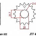 Γρανάζι JT Εμπρός JTF440 14-15 Δόντια SUZUKI GSX-R1100 G/H/J KATANA