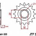 Γρανάζι εμπρόσθιο JT JTF326.13 Δόντια HONDA CR125 R
