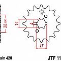 Γρανάζι εμπρόσθιο JT JTF1127.13 δόντια GILERA 50 (GP-ZULU-RCR-SMT)