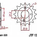 Γρανάζι εμπρόσθιο JT JTF1322.14 δόντια HONDA CRM250-XR400