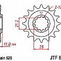 Γρανάζι JT Εμπρός JTF824 15 ΔΟΝΤΙΑ Husqvarna 450 SMR 610-630 TE