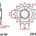 Γρανάζι JT Εμπρός JTF824 16-17 ΔΟΝΤΙΑ Husqvarna 510-570-610-630 SM 630 SMR 510-570-610 TE