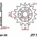 Γρανάζι JT Εμπρός JTF707 15 ΔΟΝΤΙΑ APRILIA 450-550 RXV-SXV
