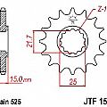 Γρανάζι εμπρόσθιο JT JTF1515.15 δόντια KAWASAKI ZX-6R (ZX600 F1-F3) Ninja