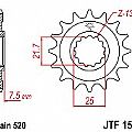 Γρανάζι εμπρόσθιο JT JTF1536.16 δόντια KAWASAKI ZX-6R (07-12)