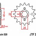 Γρανάζι εμπρόσθιο JT JTF281.14 δόντια XR600 XR600 R XL250 RC