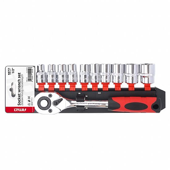 Amio Metric Ratchet Wrench Socket Repair Tool Set 11pcs (1/2