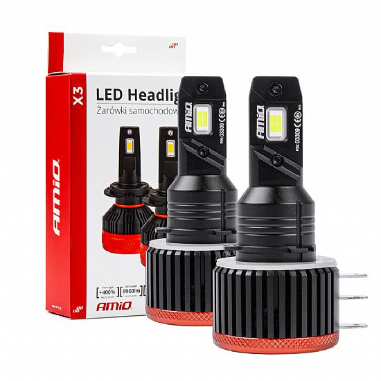 AMIO LED H15 9-16V 90W 6.500K 9900lm CANBUS ΜΕ ΑΝΕΜΙΣΤΗΡΑΚΙ X3 SERIES 2ΤΕΜ.