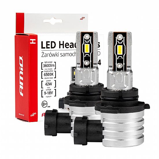 AMIO LED HΒ4 H-SERIES 9>18V 42W 6500K 3600lm +200% CSP LED 2 TEM.