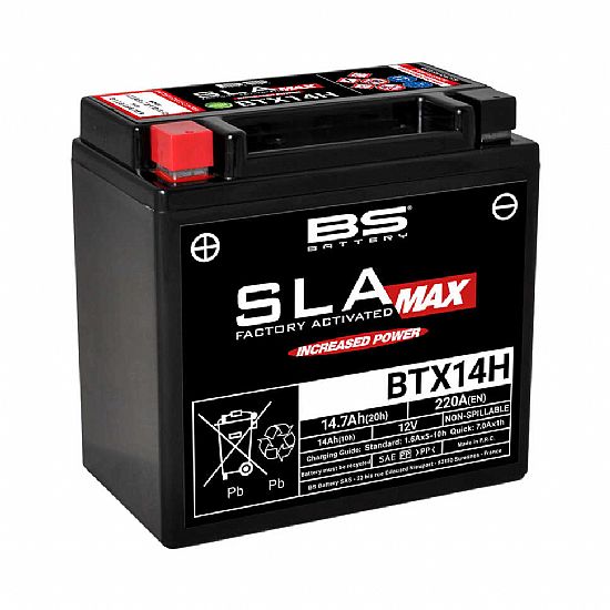 Honda BS Battery SLA MAX BTX14H 14.7 Ah 220CCA
