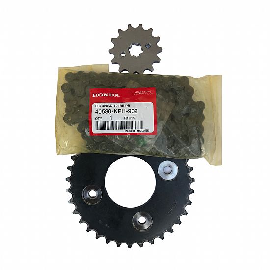 Set sprockets & chain genuine for HONDA ANF125 INNOVA