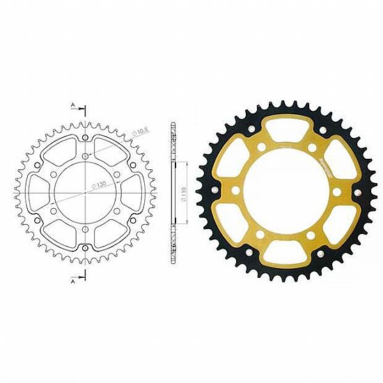 Rear Sprocket Supersprox Black-Gold Yamaha Tracer 900