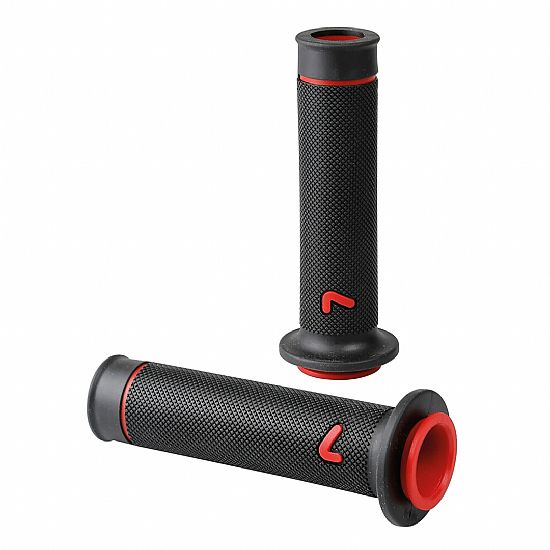 Χειρολαβές Τιμονιού Lampa Μoto Sport Ζευγάρι Μαύρο - Κόκκινο (22 mm-12cm/25mm-12,5cm)