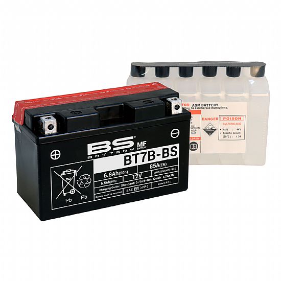 Motorcycle Battery BS Battery BT7BBS (YT7B-BS)