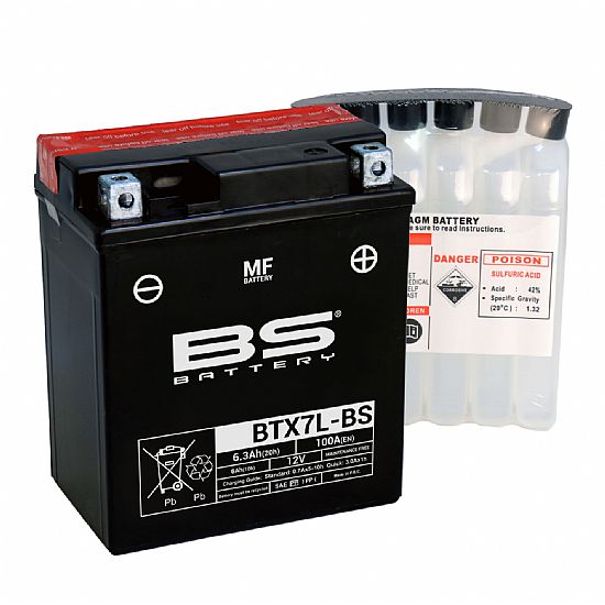 Μπαταρία Μοτοσυκλέτας BS Battery BTX7LBS (YTX7L-BS) 6.0 Ah
