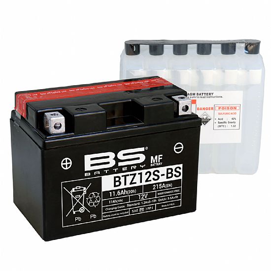 Motorcycle Battery BS Battery BTZ12SBS (YTZ12S-BS) 11 Ah