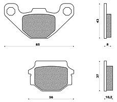 Organic Disk Pad KAWASAKI KLE 500 / 250 (00)