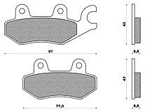 Set pads rear NEWFREN FD257BE KYMCO DINK 125 EURO 3 (06-07)