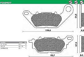 Set Pads Front NEWFREN FD437BA YAMAHA XC 125 VITY (08)