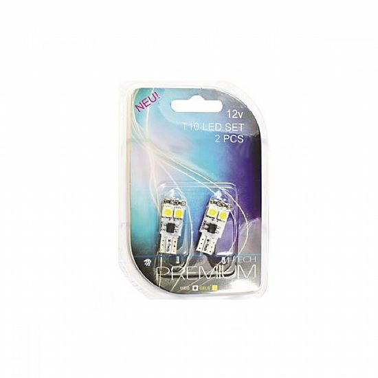 Λάμπες M-TECH W5W 4xSMD 5050 Canbus 12V Λευκή 2Τεμ