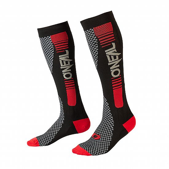 Κάλτσες Oneal Stripe V.22 MX Perormance Μαύρο Κόκκινο