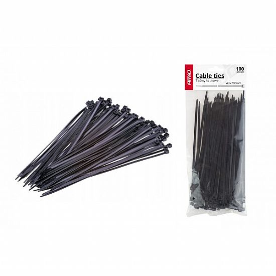 Amio Cable ties black 4,8x350mm - 100 pcs