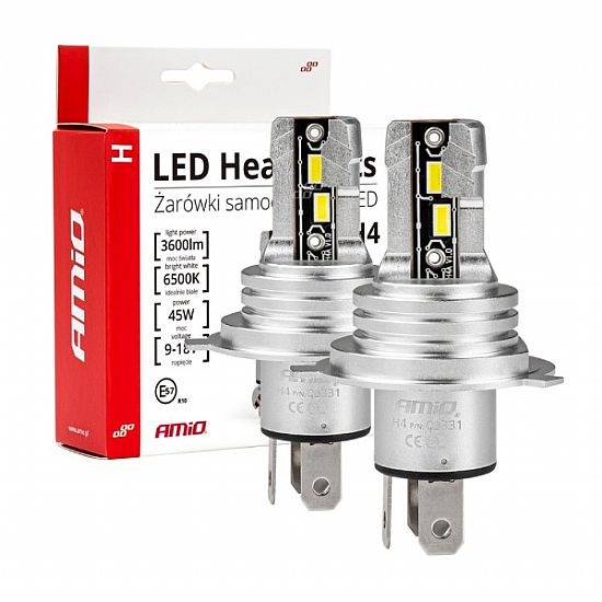 LED H4 Set AMIO H-SERIES 9>18V 42W 6500K 3600lm