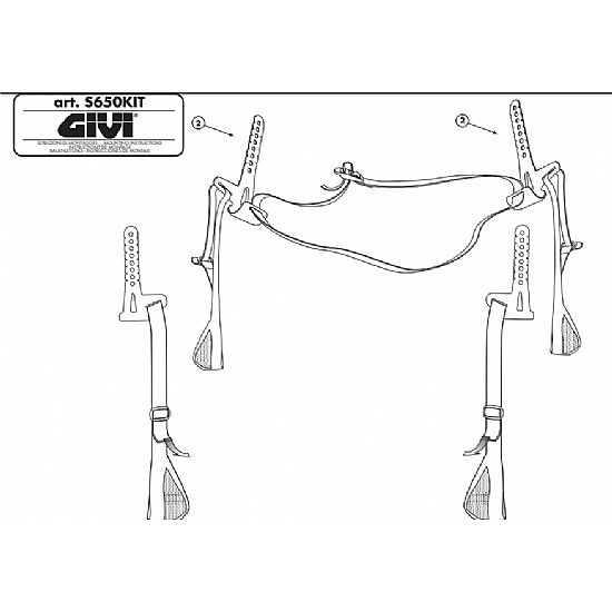 Kit with long brackets for S650 Child's seat