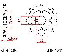 Front sprocket JT JTF1041.14 teeth KYMCO MXer/MXU 150