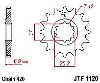 Γρανάζι εμπρόσθιο JT JTF1120.13 δόντια APRILIA/PEUGEOT/YAMAHA 50