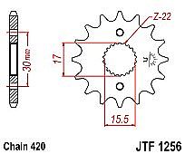 Front sprocket JT JTF1256.15 teeth HONDA CRF-XR70 CR80-85