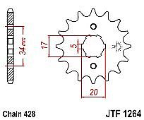 Front sprocket JT HONDA CBR125 R CBF-CBZ-CLR-XLR-XR125