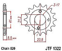 Front sprocket JT JTF1322.14 teeth HONDA CRM250-XR400