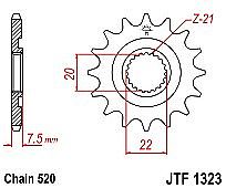 Front sprocket JT JTF1323.13SC teeth HONDA CR125 R CRF250 R