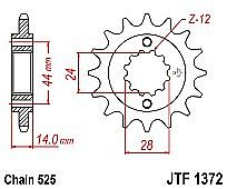 Front sprocket JT JTF1372.17 teeth HONDA VLX/VT750