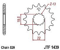 Front sprocket JT JTF14349.12 teeth SUZUKI LT-F160 GSX250