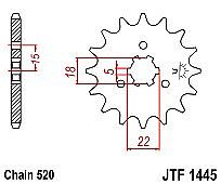 Γρανάζι JT Εμπρός JTF1445.12SC  KAWASAKI KX125 K1-K2-K5 L1-L2-L4