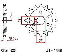 Γρανάζι εμπρόσθιο JT JTF1448.14 δόντια SUZUKI DR650 SE(-T/V/W/X/Y/K1/K2/K3/K4/K5/K6) DR800