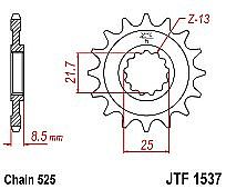 Γρανάζι εμπρόσθιο JT JTF1537.15 δόντια KAWASAKI Z1000 (03-12) ZX10R (07-12)