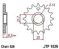 Front sprocket JT JTF1539.14 teeth KAWASAKI EX250 Ninja 250R