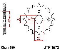 Front sprocket JT JTF1573.13 teeth YAMAHA XV125 Virago