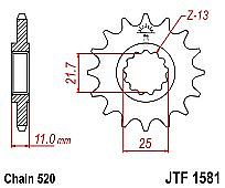 Front sprocket JT JTF1581.16 teeth YAMAHA YZF-R6 / R7 (520 Chain Conversion)